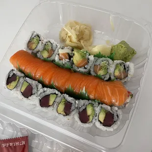 Pacific roll + Tiger roll + Alaska roll