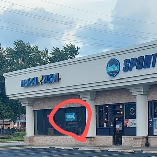 the location of a sports store