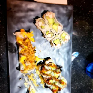 a plate of sushi