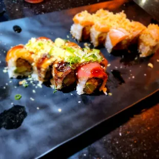 a plate of sushi