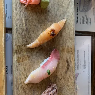 Nigiri, salmon and tuna