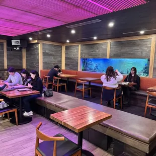 interior, sushi and sashimi