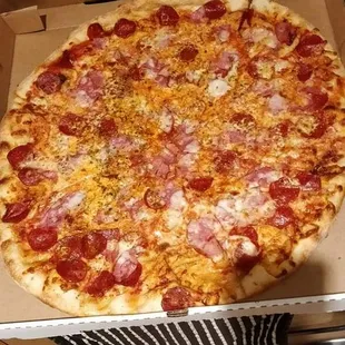 Canadian bacon and pepperoni