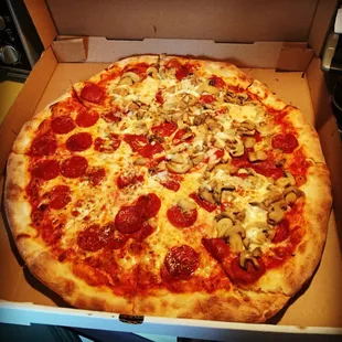 Pepperoni and mushroom! Mmm Mmm good!