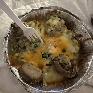 Cold Mushrooms. The cheese is already set up.  Stuffed Mushroom Capri