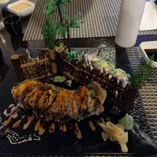 Dragon roll and a really cool presentation