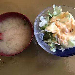 Miso soup &amp; salad