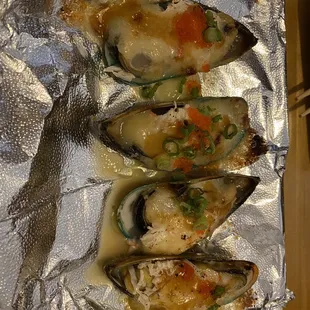 Baked mussels