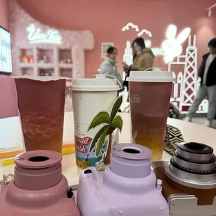 a blender, a cup of coffee, and a blender