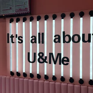 Cute photo opportunity inside this boba tea spot.