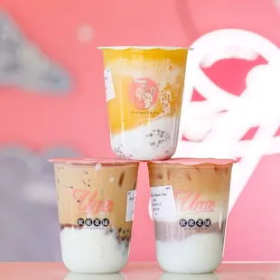 Taro &amp; Mochi Black Tea Latte, Oreo brûlée Boba Milk Tea, Mango Pomelo Sago IG: michellelieats