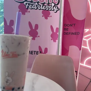 Strawberry Fresh Milk with Pudding