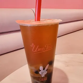 Passion Fruit Green Tea with Boba & Lychee Jelly