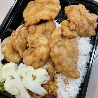 Salt and Pepper Fish Rice Bowl