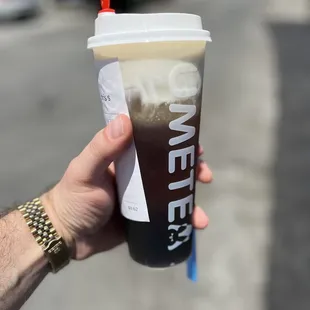 White Peach Oolong Tea with cheese and boba