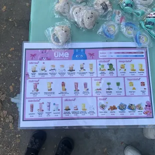 Menu on grand opening day