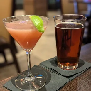 Tasty drinks with our meal!