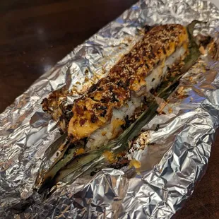 The del sol roll, unwrapped by the waitress 5 minutes later after the flames burn out