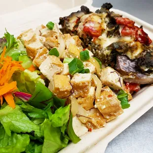 Tofu poke &amp; kalo casserole.  Available on occasion