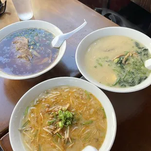 Tan-tan miso ramen / Chashu ramen / Miso ramen