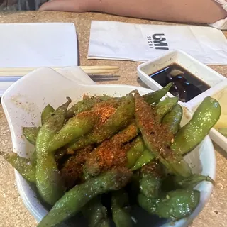 Spicy Garlic Edamame