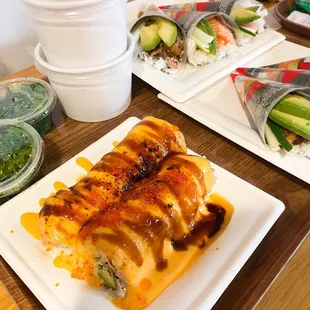 sushi, sashimi, sushi and sashimi, food