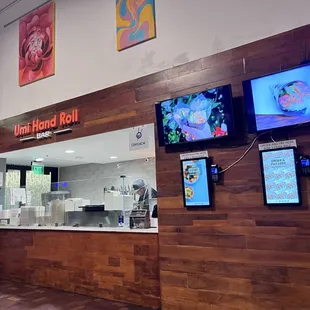 Store front with ordering kiosk to the right