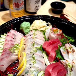 Shima Aji, Maguro, Madai sashimi