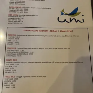 full menu