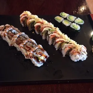 Oyster roll, Jay&apos;s roll, and Avocado Roll. Oyster my favorite.