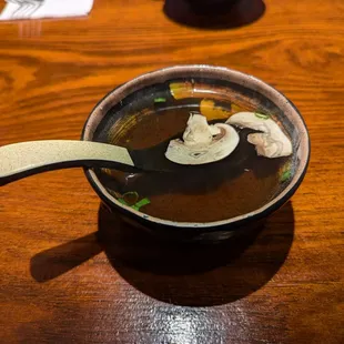 Clear beef broth soup. Tasty!