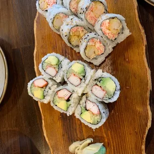 Crunchy Shrimp Roll and California Roll