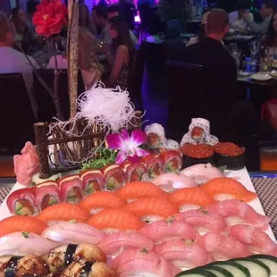 Assorted sushi and rolls