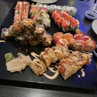 a plate of sushi