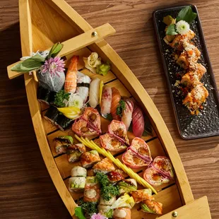 sushi and sashimi, food, sashimi, sushi