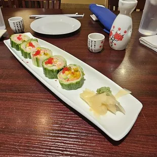 Starters: Hot Sake &amp; Crazy Monkey Rolls.