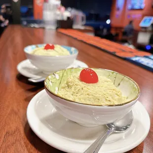 Sweet rice with custards by chefs.