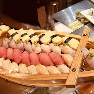 Sushi boat request by spacial customer.