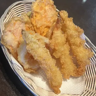 a basket of fried shrimp
