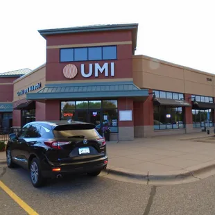 Outside of the building, view looking northwest.