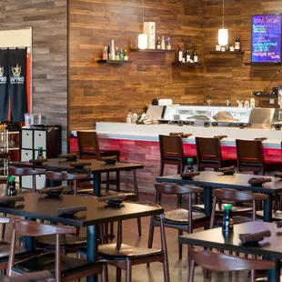 interior, sushi and sashimi