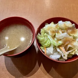 Miso Soup, salad