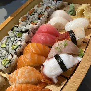 Sushi Dinner for 2 Boat (12 piece chef's choice sushi, California roll, spicy tuna roll) ~$45