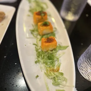 Garlic Tofu. Don&apos;t remember the exact name