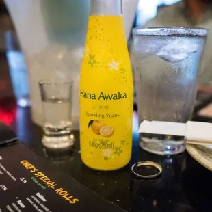 drink, sushi and sashimi