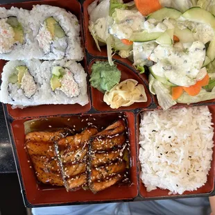 Salmon teriyaki bento