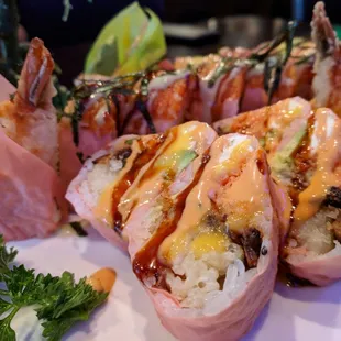 a close up of a plate of food