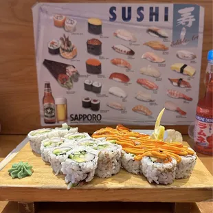 California Roll and Salmon/Avocado Roll!