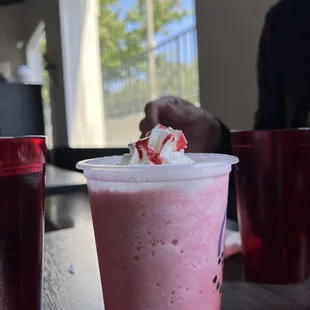 Strawberry milk shake