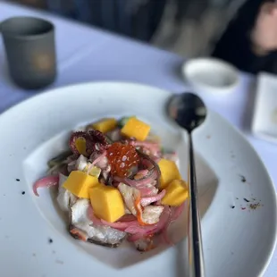a plate of food on a table